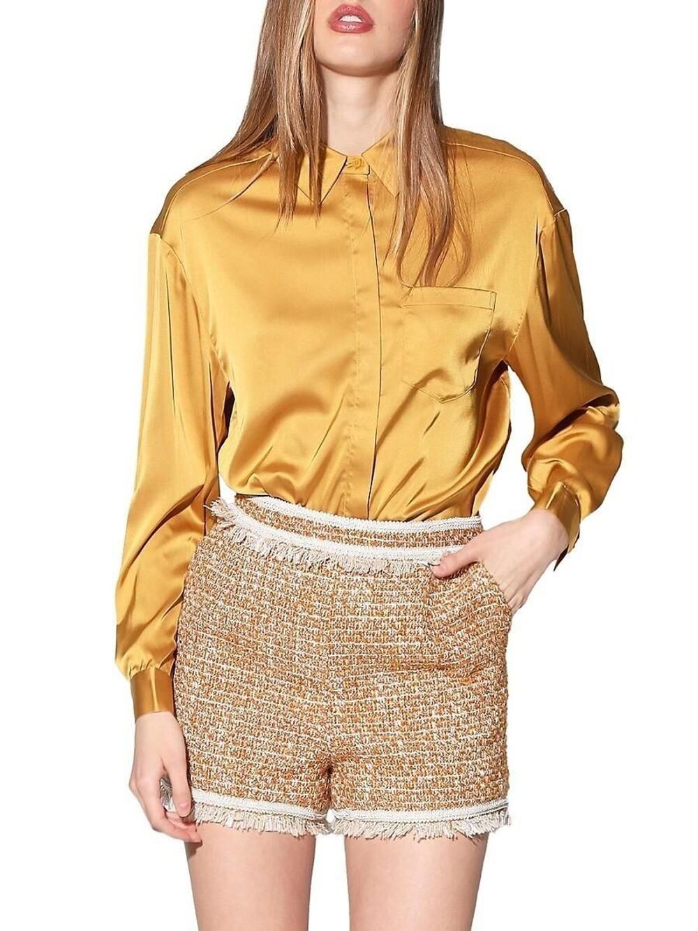 Walter Baker Women's Laken High Rise Shorts Honey Tweed Size 2 NWT